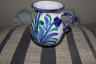 Cerámica artesanal decorativa en tonos azul cobalt