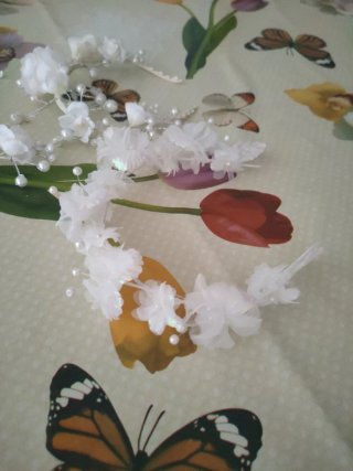 Diademas Bodas y Comunión Flores Perlas