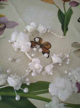 Diademas Bodas y Comunión Flores Perlas