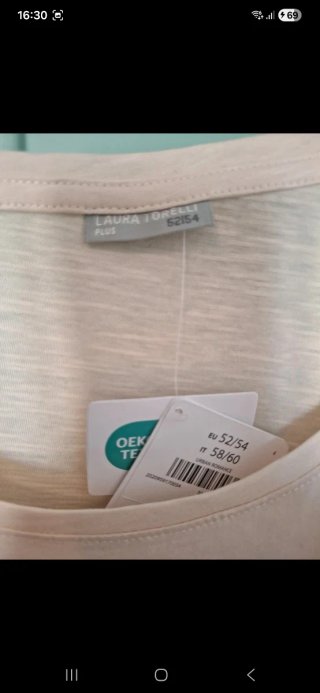 T-shirt beige con fiori glitterata curvy