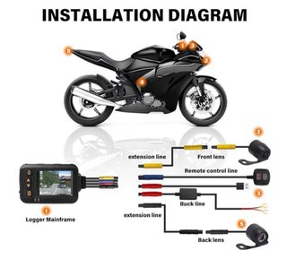 Dashcam Moto 1080P Delantera y Trasera
