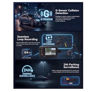 Dashcam Moto 1080P Delantera y Trasera
