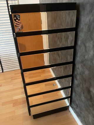 Cómoda de 6 cajones con espejo