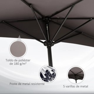 Sombrilla de pared gris