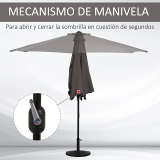 Sombrilla de pared gris
