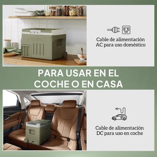 Nevera Portátil Eléctrica 30L LED 12V/24V Verde