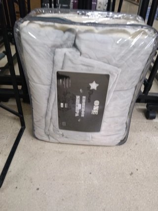 Edredón Sherpa 180x260 Gris y Blanco