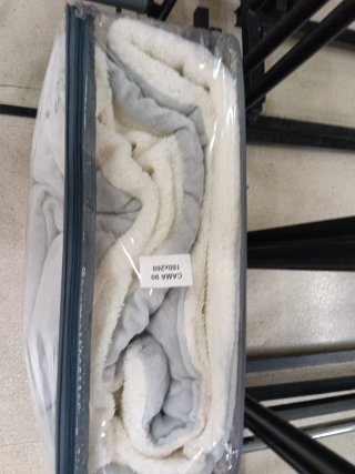 Edredón Sherpa 180x260 Gris y Blanco