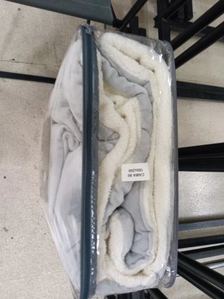 Edredón Sherpa 180x260 Gris y Blanco