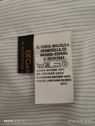 Camisa manga larga blanca y verde