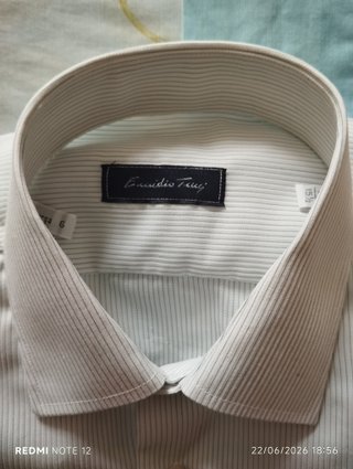 Camisa manga larga blanca y verde