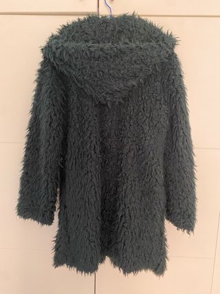 Abrigo pelo verde oscuro Zara