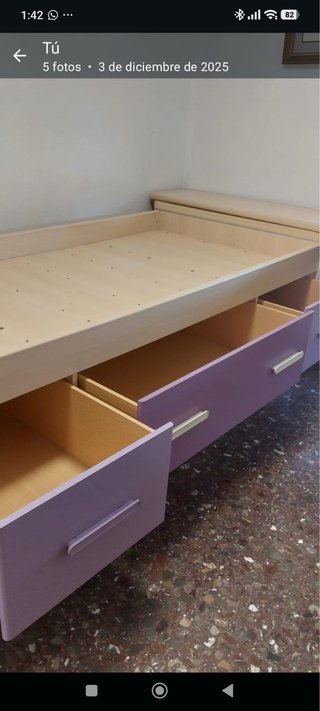 Cama nido con escritorio y cajones