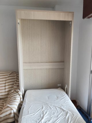 Mueble Cama Abatible Madera + colchón