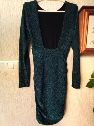 Vestido de brillos azul/verde