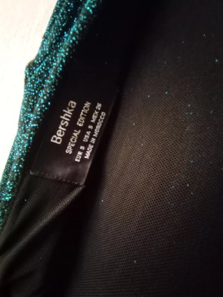 Vestido de brillos azul/verde