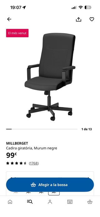 Silla giratoria oficina piel sintética