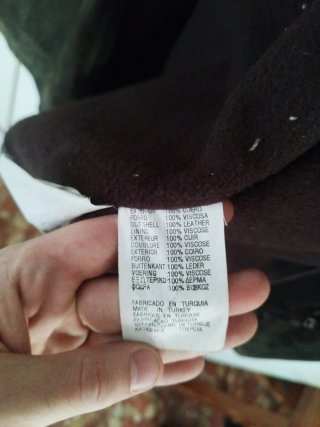 Chaqueta de cuero marrón/verde