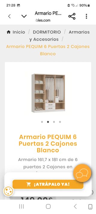 Armario PEQUIM 6 Puertas Blanco