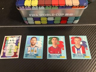 Cromos Mundial 2026: Messi, Haaland y Cristiano.