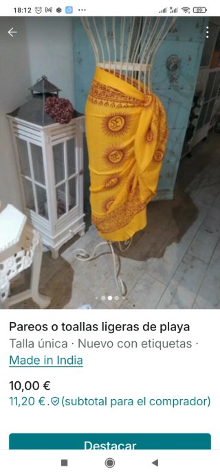 Pareo Indio Rosa y Blanco