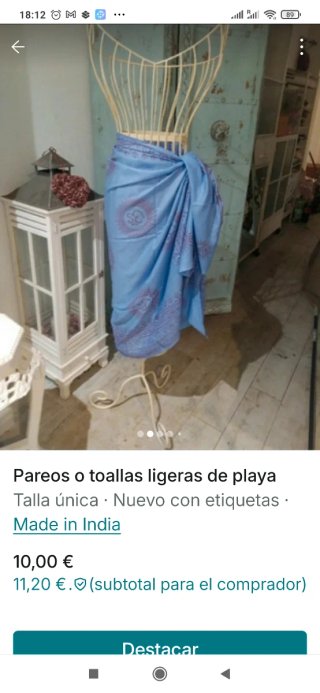 Pareo Indio Rosa y Blanco