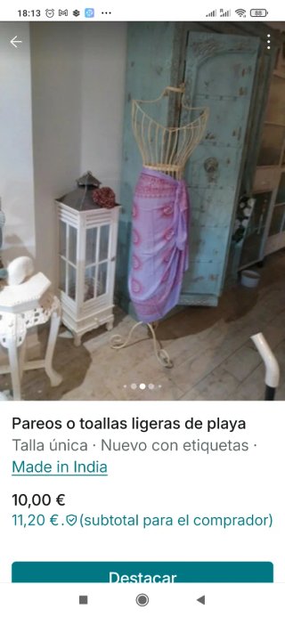 Pareo Indio Rosa y Blanco