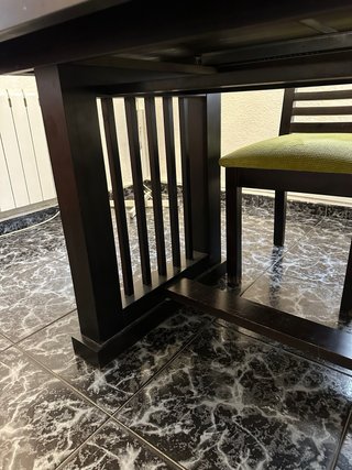Mesa de comedor extensible madera color wengue