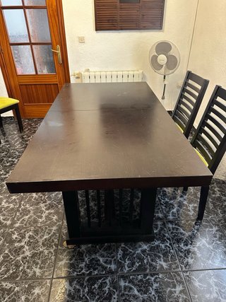 Mesa de comedor extensible madera color wengue