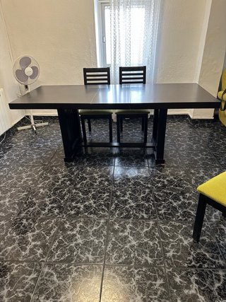 Mesa de comedor extensible madera color wengue
