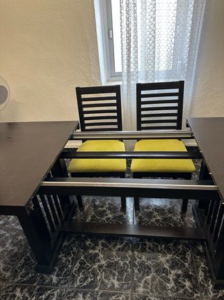 Mesa de comedor extensible madera color wengue