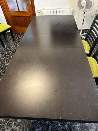 Mesa de comedor extensible madera color wengue
