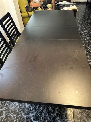 Mesa de comedor extensible madera color wengue
