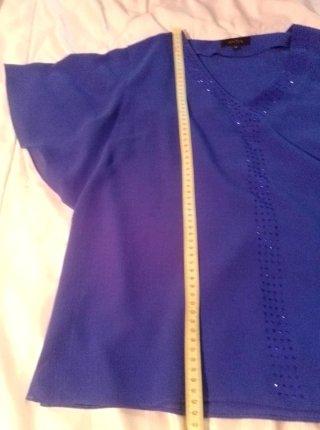 Blusa fiesta Antea azul lentejuelas