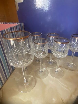 Copas de licor con borde dorado