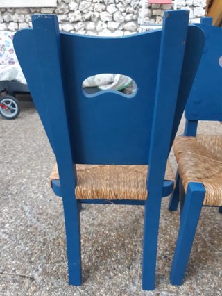 Juego de 2 sillas de madera azul