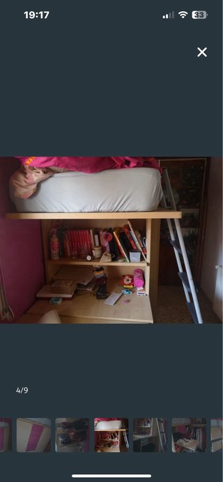 Litera con armario y escalera