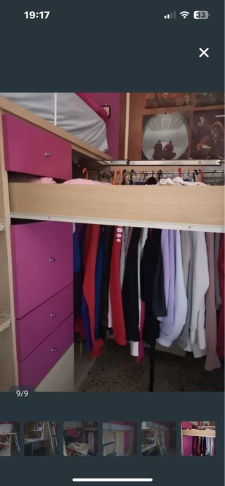 Litera con armario y escalera