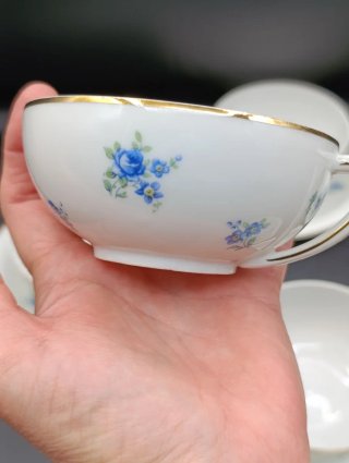 Set tazas café largo o té porcelana francesa