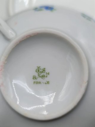 Set tazas café largo o té porcelana francesa
