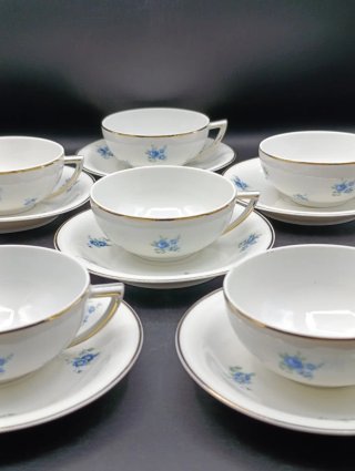 Set tazas café largo o té porcelana francesa