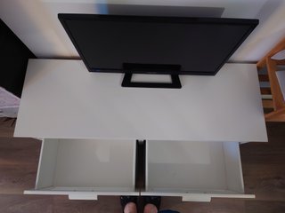 Mueble TV blanco IKEA con cajones