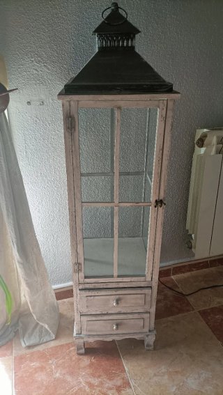 Mueble Decoración Vintage Madera Cristal