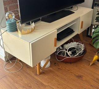 Mueble TV estilo escandinavo blanco
