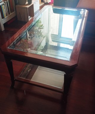 Mesa de centro madera y cristal