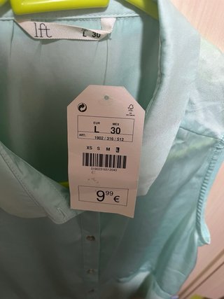 Camisa sin mangas verde talla L