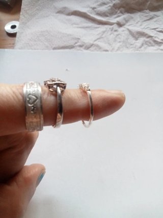 Lote 3 Anillos Plata Corazón Infinito