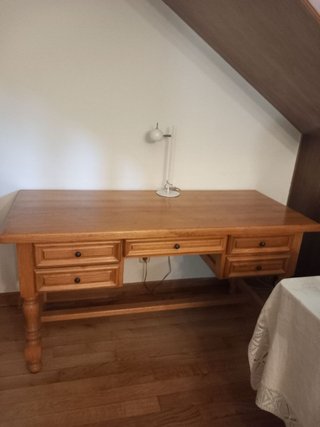 Escritorio madera maciza 5 cajones
