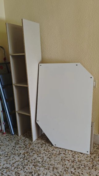Armario vestidor blanco y rosa