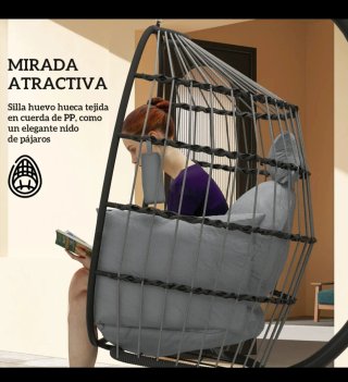 Silla Colgante con Soporte y Cojines